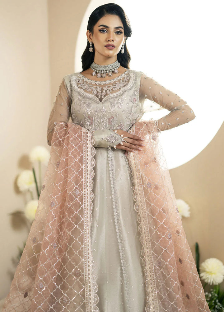 Inayat By AJR Embroidered Net Suit Unstitched 3 Piece AJR24I AFF-0 4 Magnolia - Luxury Collection