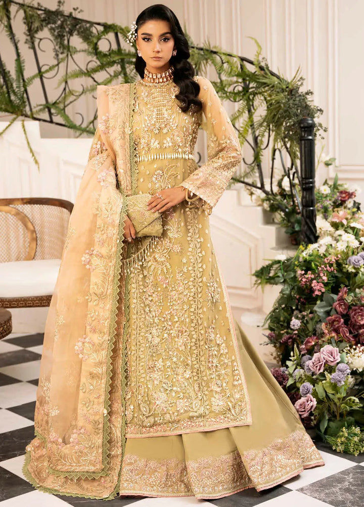 Inayat By Ajr Embroidered Net Suit Unstitched 4 Piece AJR24IWD-01 Brewing Matcha - Formal Collection