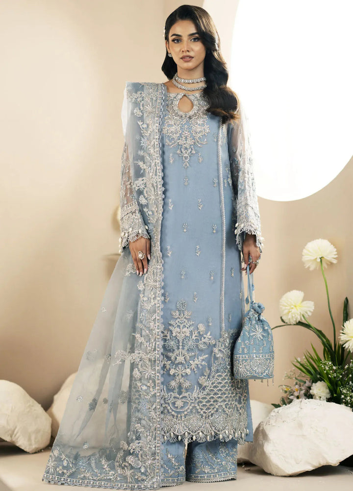 Inayat By AJR Embroidered Organza Suit Unstitched 3 Piece AJR24I AFF-0 2 Lotus - Luxury Collection