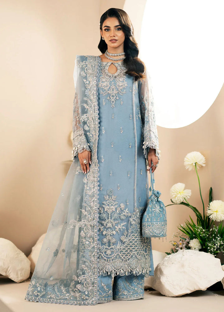 Inayat By AJR Embroidered Organza Suit Unstitched 3 Piece AJR24I AFF-0 2 Lotus - Luxury Collection