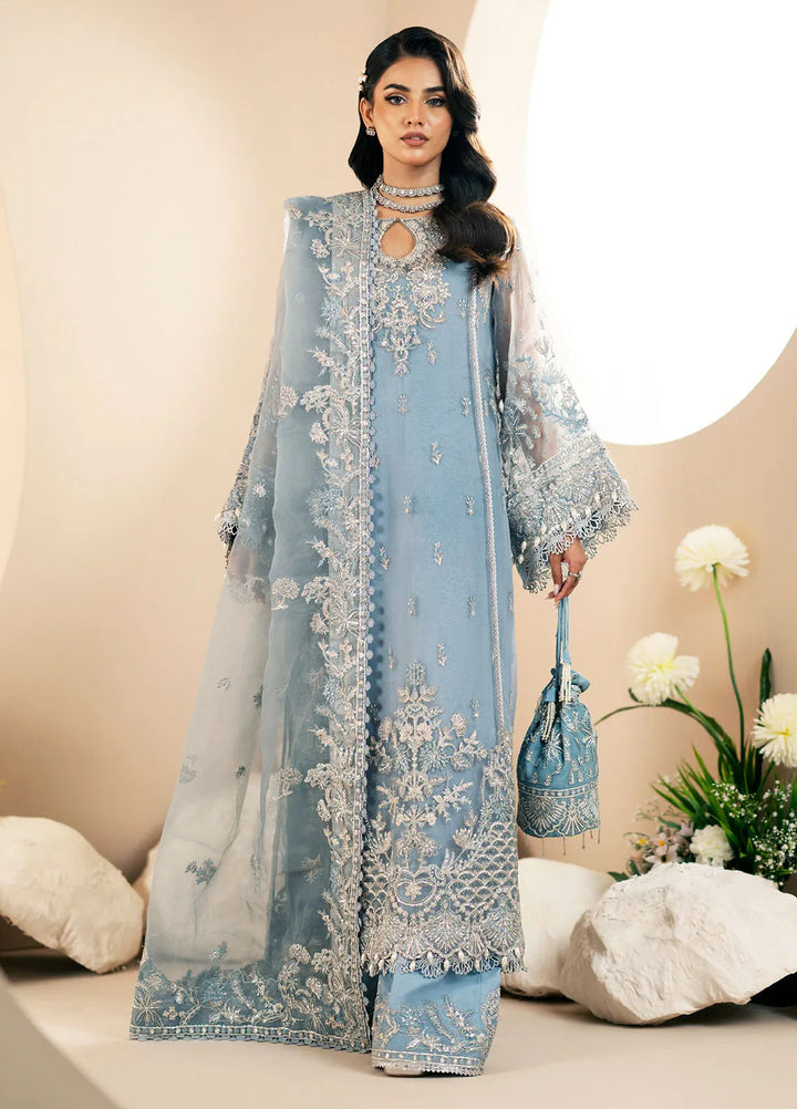 Inayat By AJR Embroidered Organza Suit Unstitched 3 Piece AJR24I AFF-0 2 Lotus - Luxury Collection