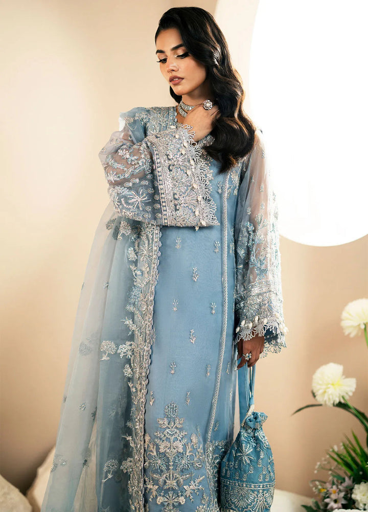 Inayat By AJR Embroidered Organza Suit Unstitched 3 Piece AJR24I AFF-0 2 Lotus - Luxury Collection