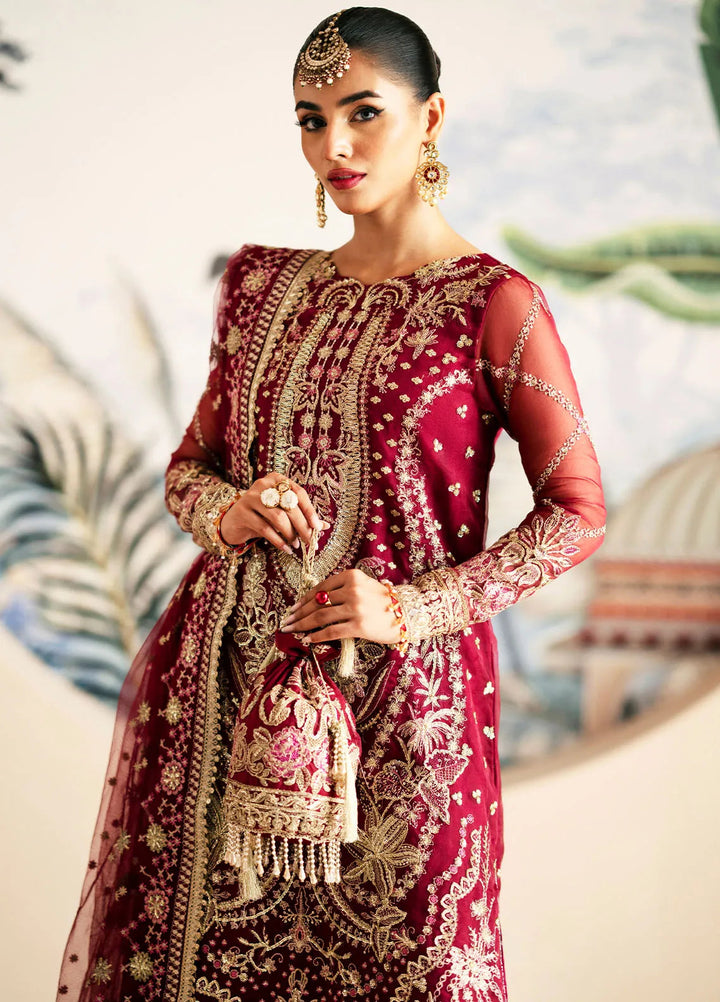 Inayat By AJR Embroidered Organza Suit Unstitched 3 Piece AJR24I AFF-0 6 Zinnia - Luxury Collection