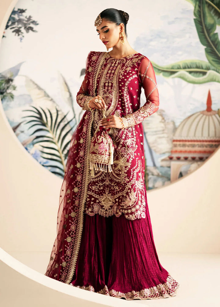 Inayat By AJR Embroidered Organza Suit Unstitched 3 Piece AJR24I AFF-0 6 Zinnia - Luxury Collection