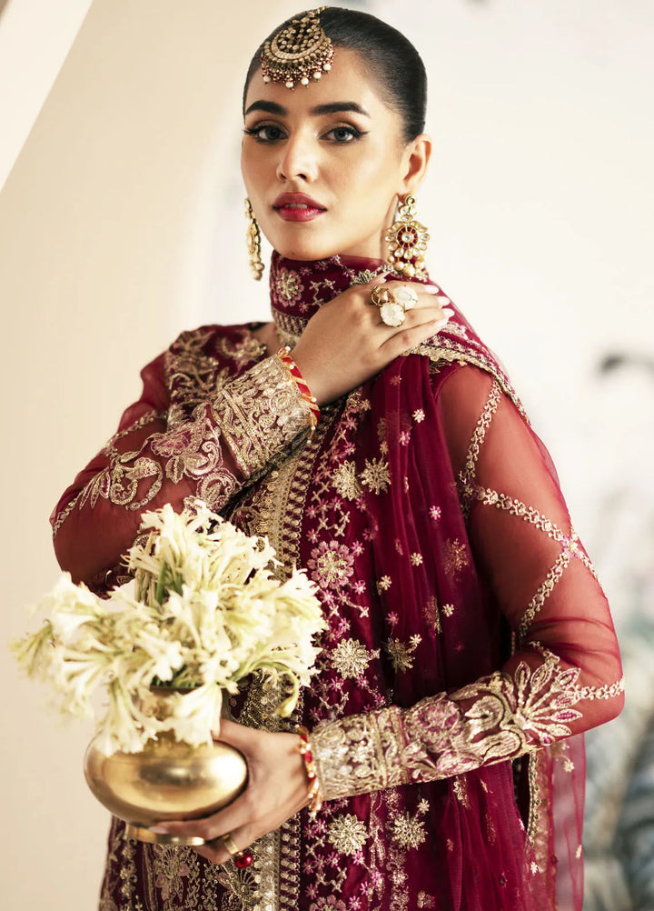 Inayat By AJR Embroidered Organza Suit Unstitched 3 Piece AJR24I AFF-0 6 Zinnia - Luxury Collection
