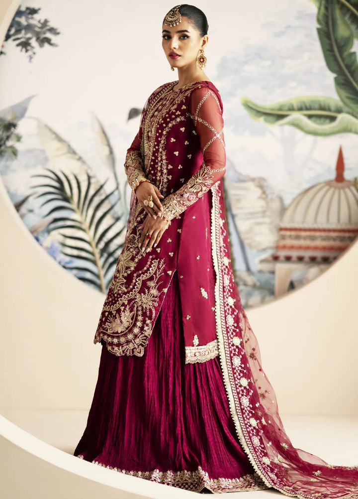 Inayat By AJR Embroidered Organza Suit Unstitched 3 Piece AJR24I AFF-0 6 Zinnia - Luxury Collection