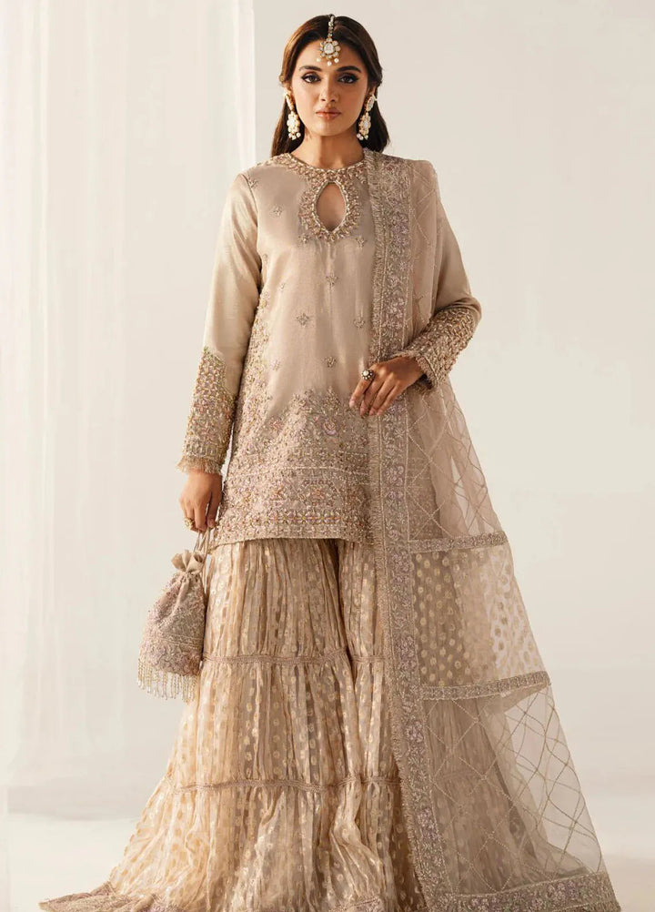 Inayat Pret Embroidered Zari Tissue 3 Piece Suit Noor Jahan