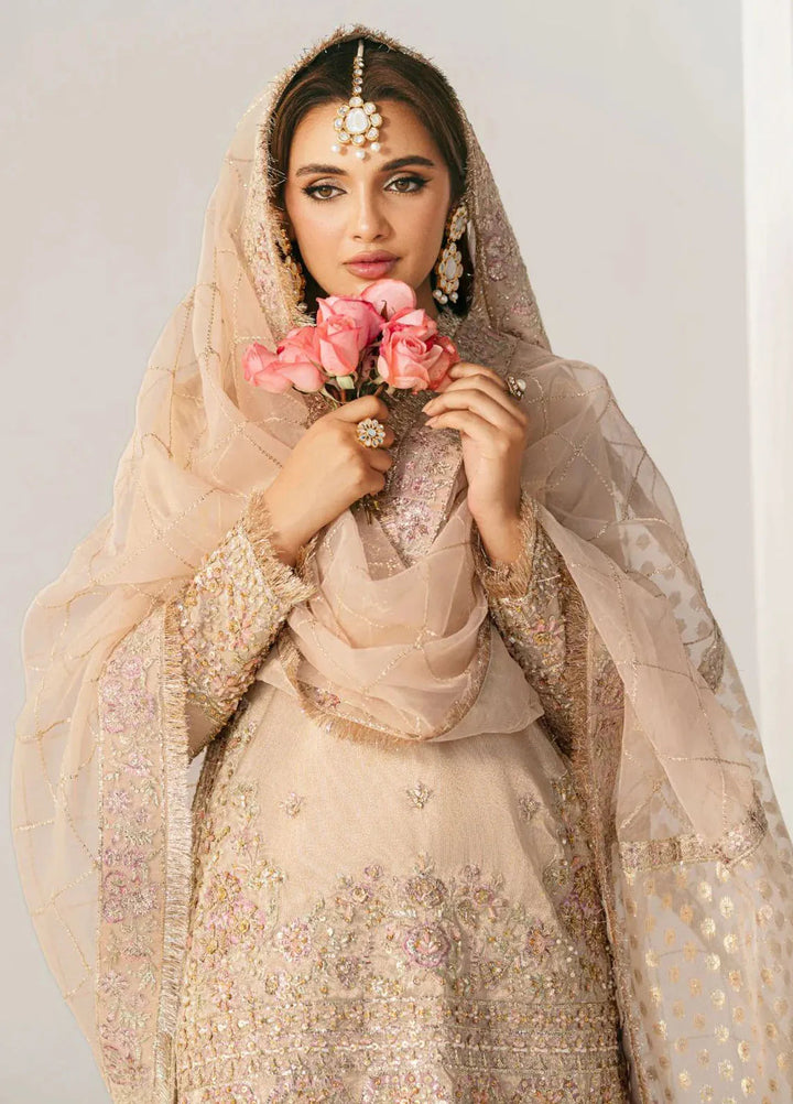 Inayat Pret Embroidered Zari Tissue 3 Piece Suit Noor Jahan