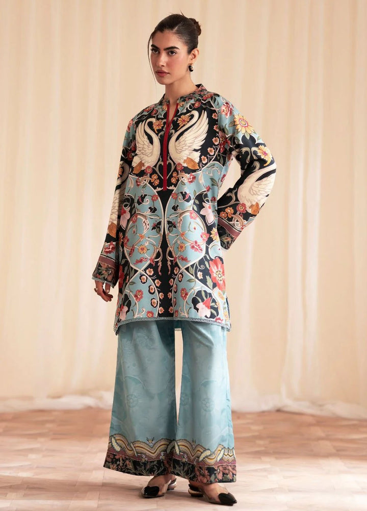 Inayat Pret Printed Silk 2 Piece Suit Moonstone