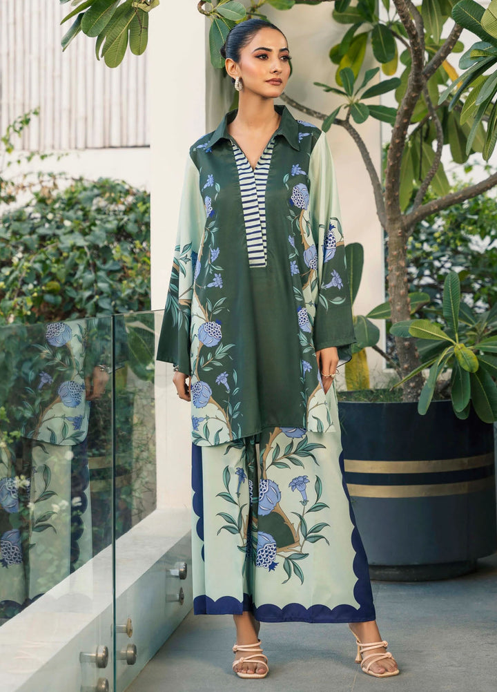 Ira by Miras Pret Printed Silk 2 Piece Suit Ally