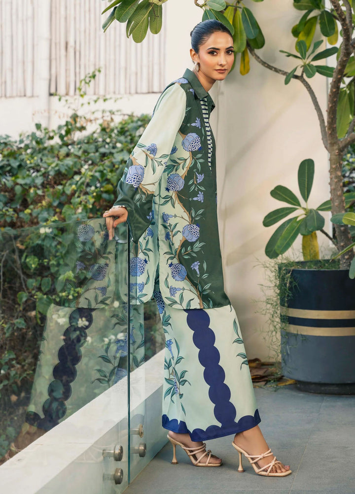 Ira by Miras Pret Printed Silk 2 Piece Suit Ally