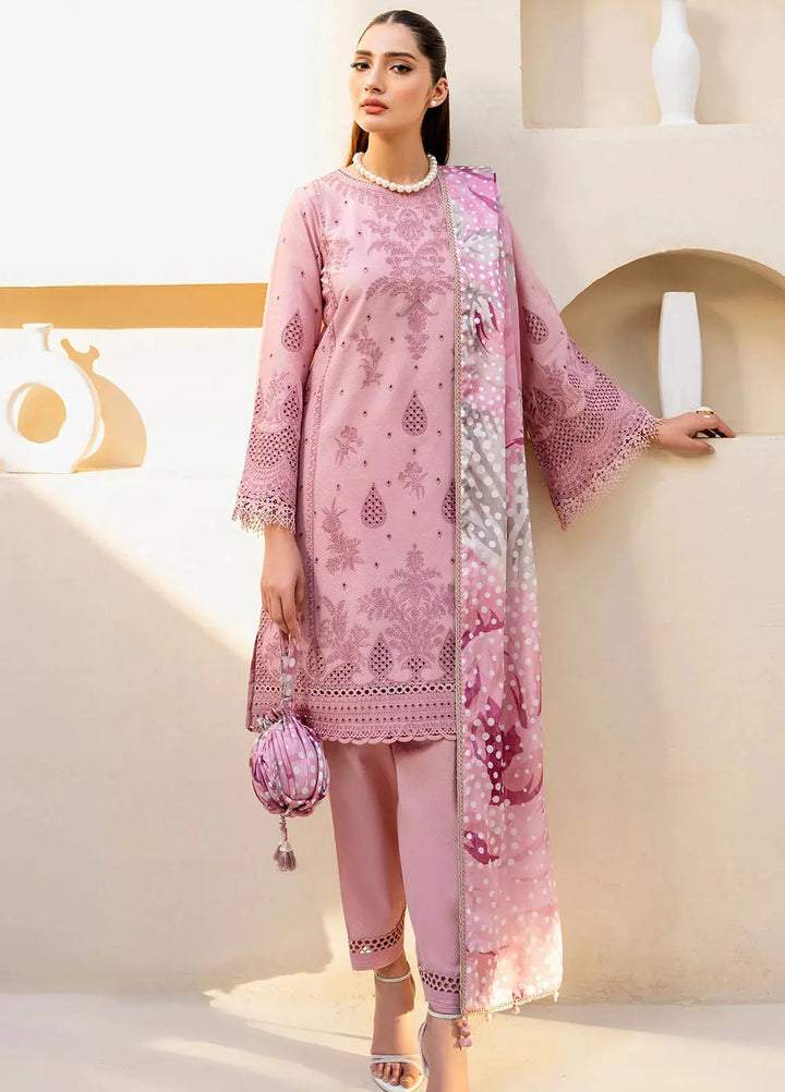 Iris By Jazmin Embroidered Lawn Suits Unstitched 3 Piece JZ24I D1 - Summer Collection