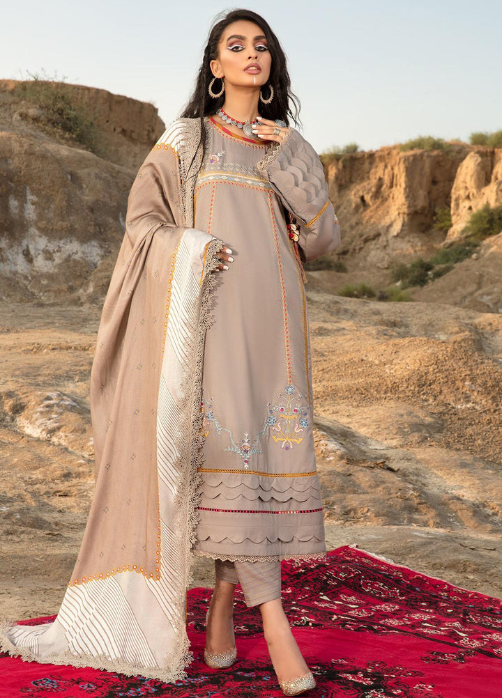 Ittehad Textiles Embroidered Crepe Suits Unstitched 3 Piece IT21WP 08 NACRE PLATIN - Winter Collection