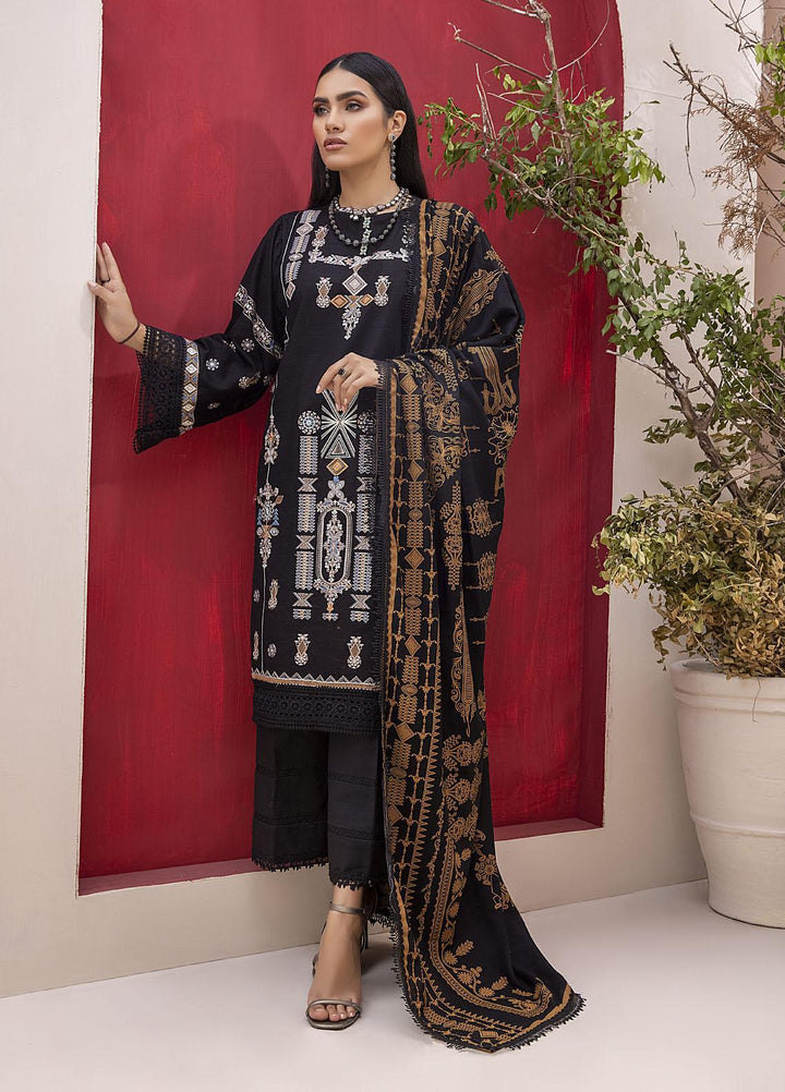 Ittehad Textiles Embroidered Khaddar Suits Unstitched 3 Piece IT21FPS PRS-ASWAD - Winter Collection