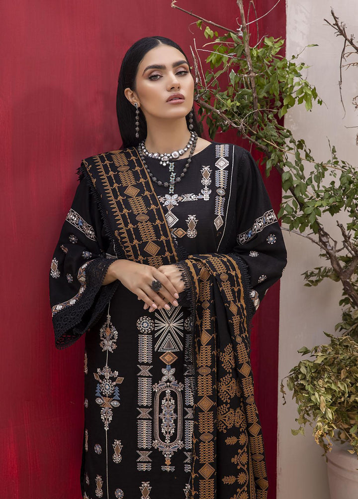 Ittehad Textiles Embroidered Khaddar Suits Unstitched 3 Piece IT21FPS PRS-ASWAD - Winter Collection