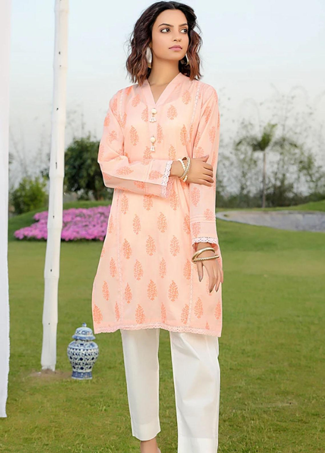 Ittehad Textiles Printed Lawn Stitched Kurties DL-SM21-101 L.Pink