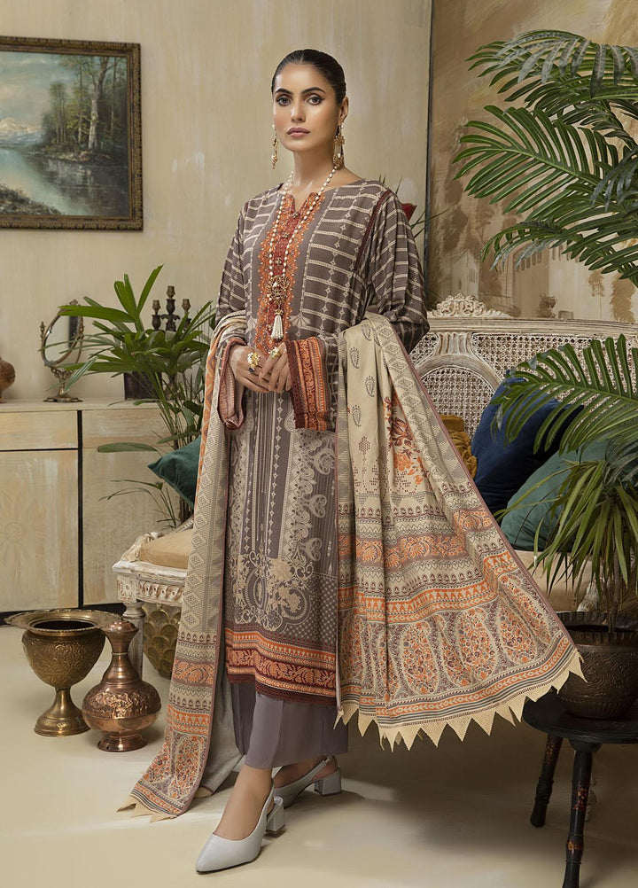 Ittehad Textiles Printed Linen Suits Unstitched 3 Piece IT21FW GREIGE - Winter Collection