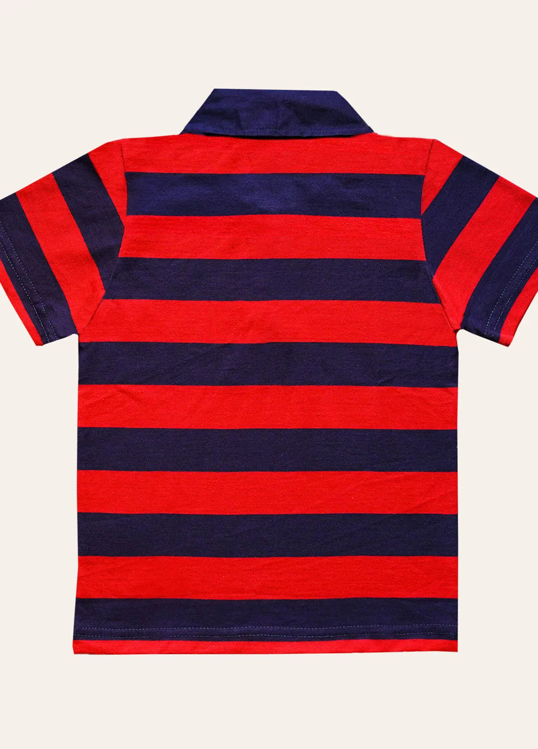 Ixample Pret Cotton Jersey Polo Shirt Red Navy Striped Polo Shirt