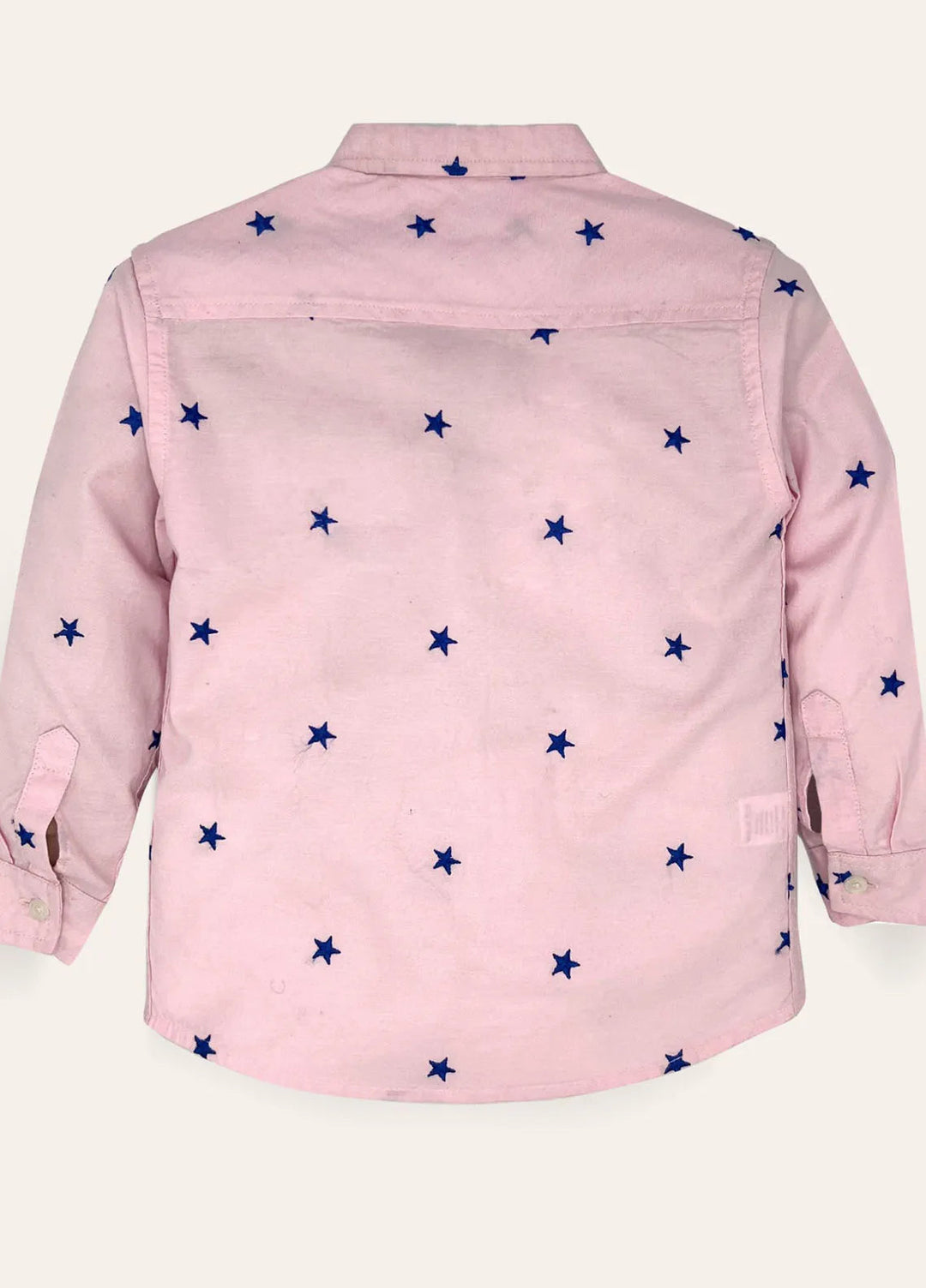 Ixample Pret Cotton Shirt Boys Star Embroidered Pink Chambray Shirt