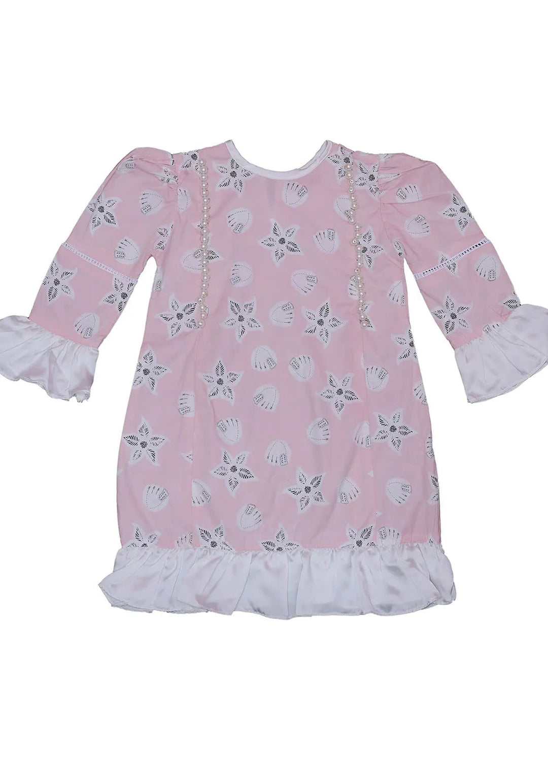 Ixample Pret Printed Cotton Pink Ethnic Dress