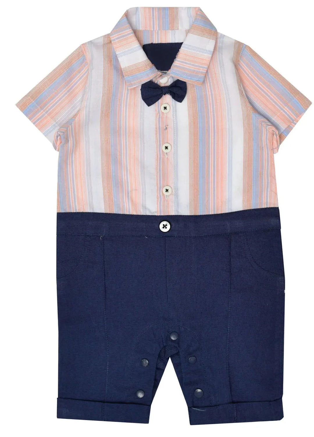 Ixample Striped Cotton Shirt Style Woven Romper