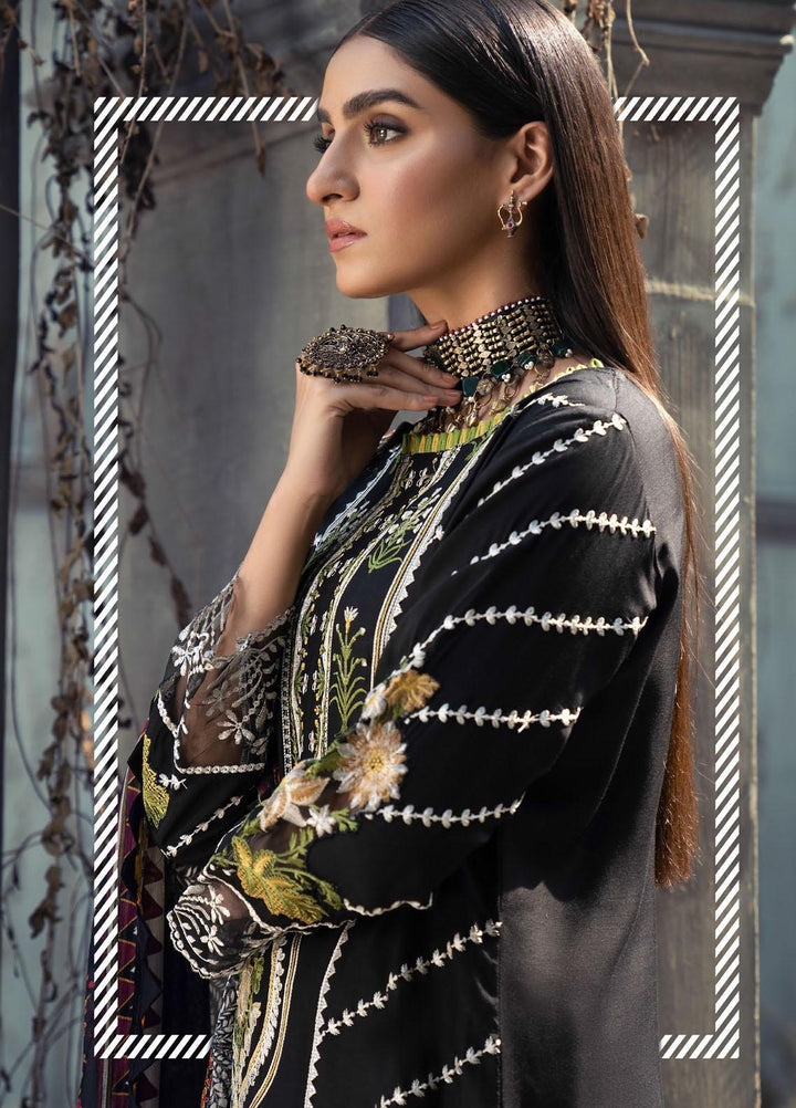 IZA-NUR by Resham Ghar Embroidered Dull Silk Suits Unstitched 3 Piece RG21IZN RGDS-03 - Festive Collection