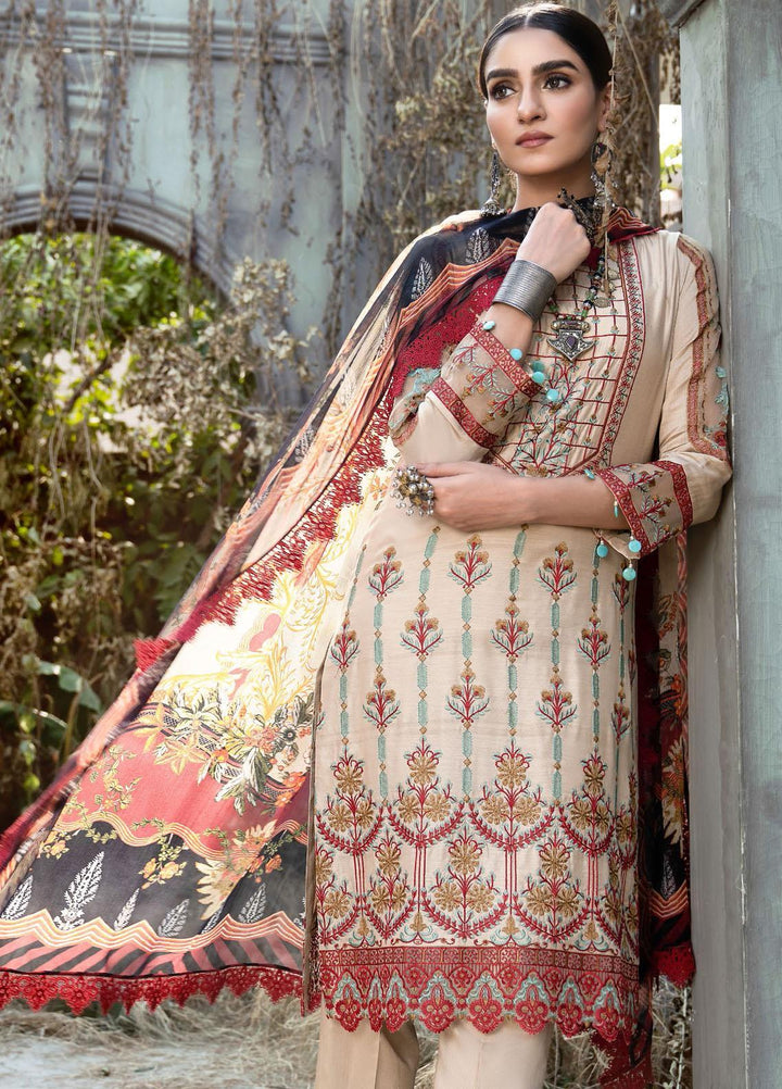 IZA-NUR by Resham Ghar Embroidered Dull Silk Suits Unstitched 3 Piece RG21IZN RGDS-06 - Festive Collection
