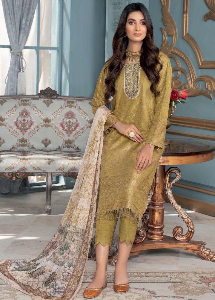 IZA-NUR by Resham Ghar Embroidered Jacquard Lawn Suits Unstitched 3 Piece RG22ZLE INLE-05 - Luxury Collection