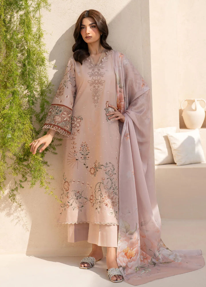 Iznik Embroidered Lawn Suit Unstitched 3 Piece IZ25FE EFL-02 - Summer Collection