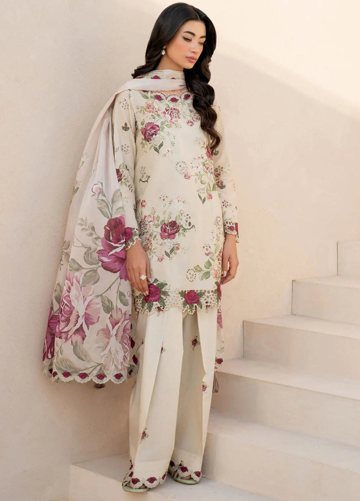 Iznik Embroidered Lawn Suit Unstitched 3 Piece IZ25FE EFL-05 - Summer Collection