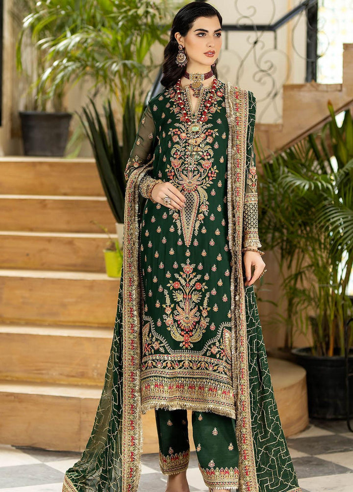 Jhalak By Imrozia Premium Embroidered Chiffon Suits Unstitched 3 Piece IMP23JH I-180 Noor - Luxury Collection