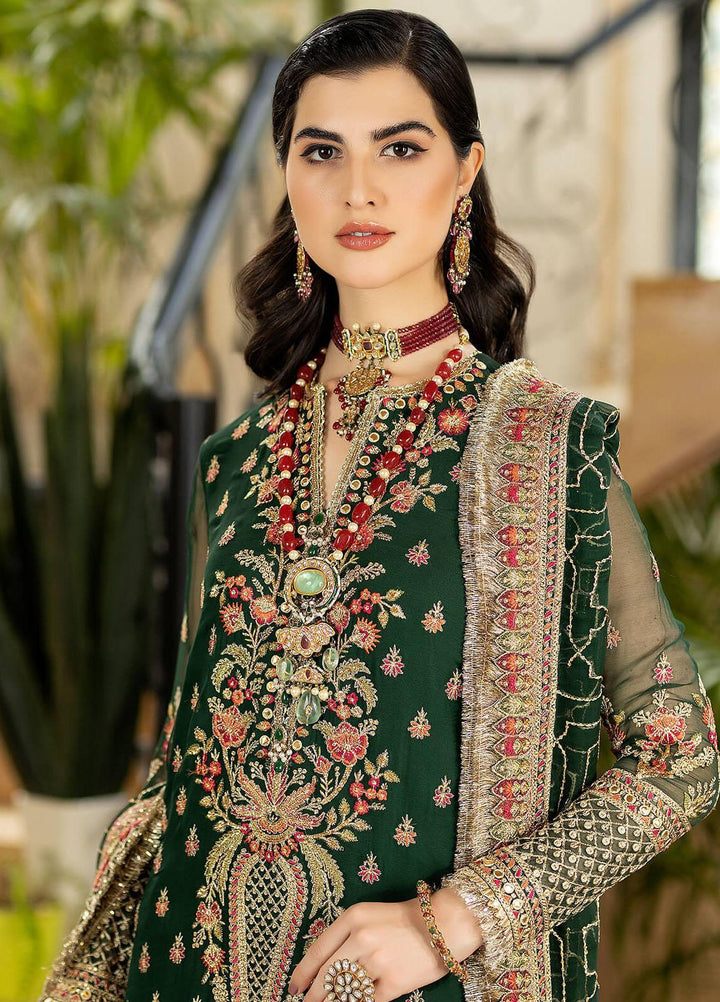 Jhalak By Imrozia Premium Embroidered Chiffon Suits Unstitched 3 Piece IMP23JH I-180 Noor - Luxury Collection