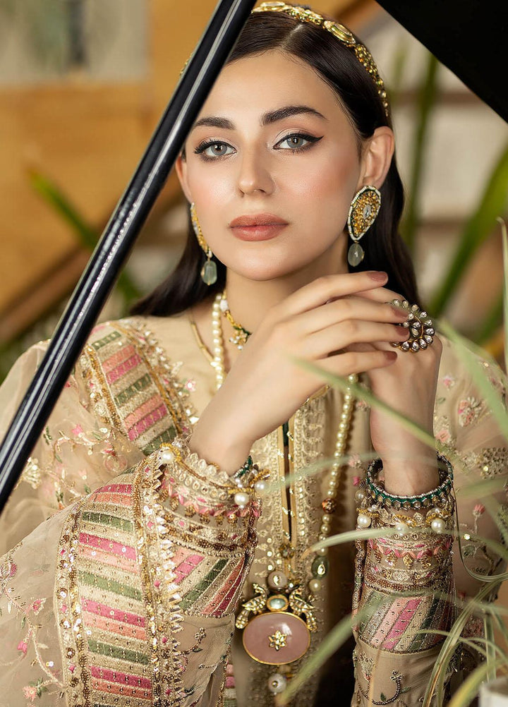 Jhalak By Imrozia Premium Embroidered Chiffon Suits Unstitched 3 Piece IMP23JH I-181 Vasl - Luxury Collection