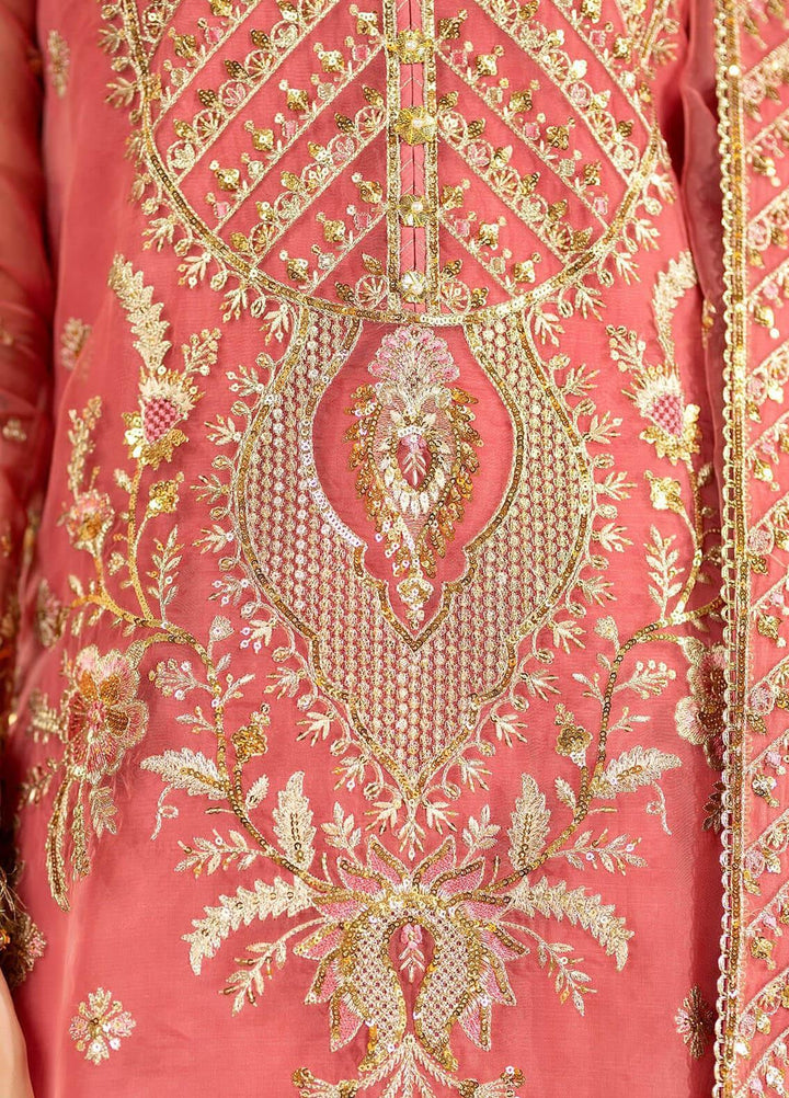 Jhalak By Imrozia Premium Embroidered Organza Suits Unstitched 3 Piece IMP23JH I-187 Ulfat - Luxury Collection