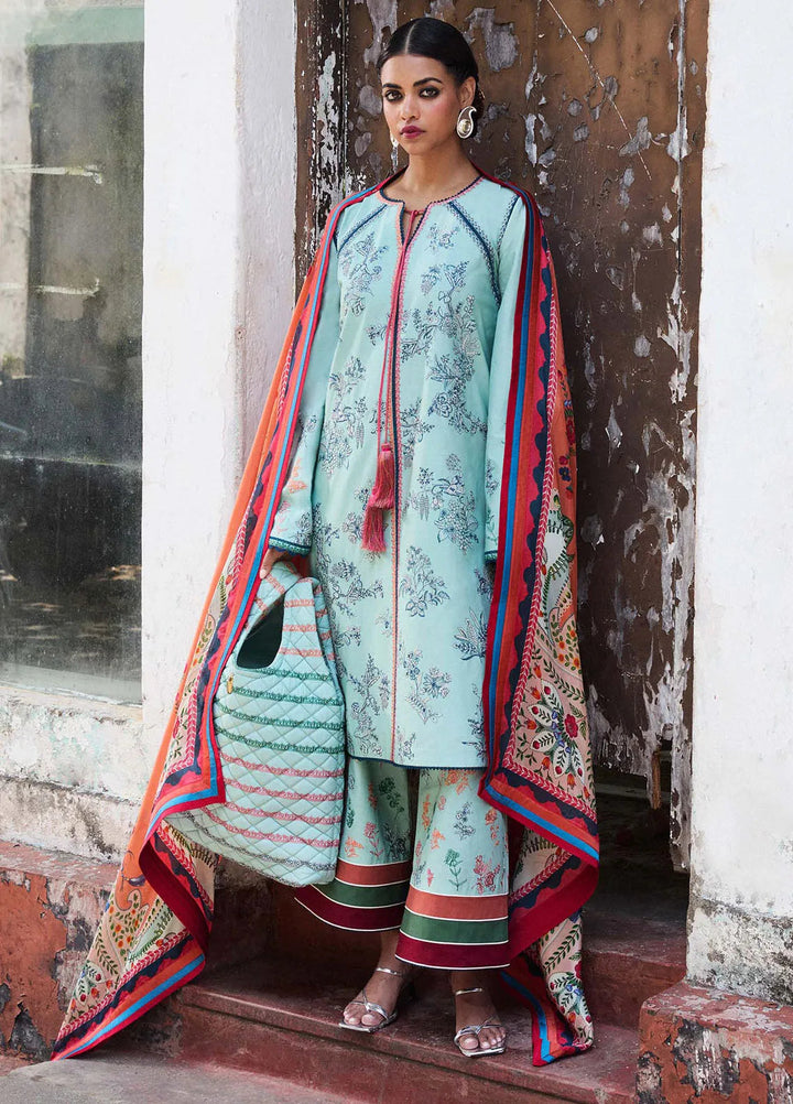 Jugnu by Hussain Rehar Embroidered Lawn Suit Unstitched 3 Piece HRR25JS D-03 Neelum - Summer Collection