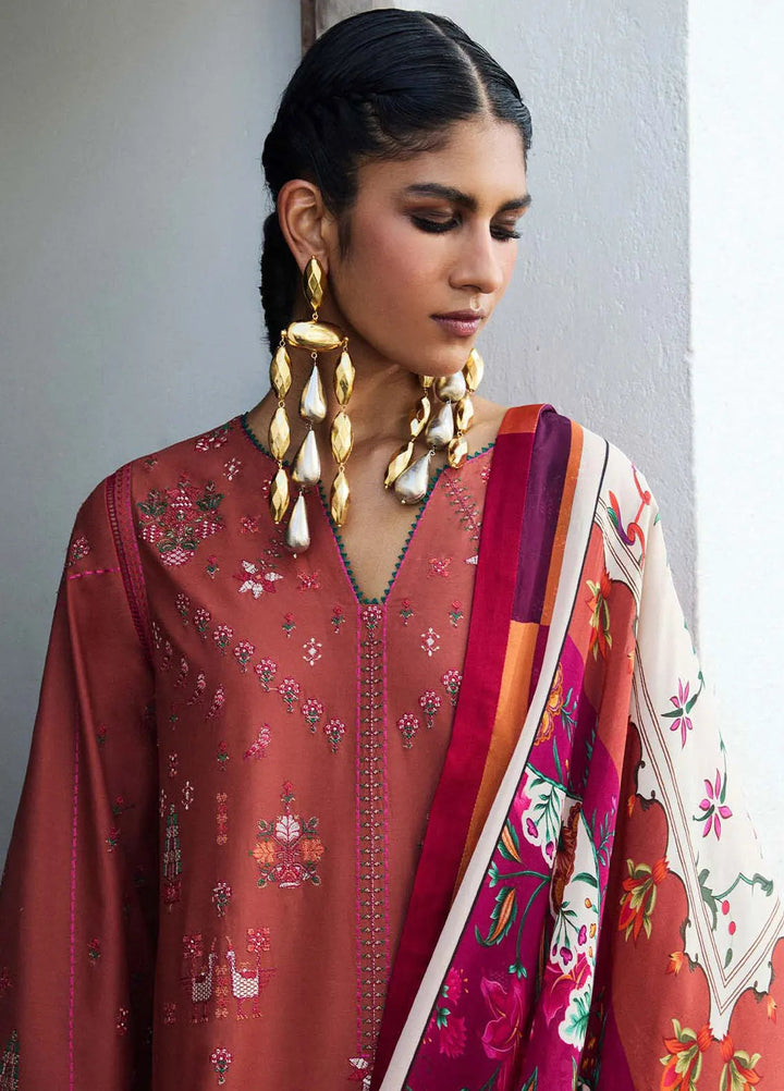 Jugnu by Hussain Rehar Embroidered Lawn Suit Unstitched 3 Piece HRR25JS D-07 Panjnad - Summer Collection