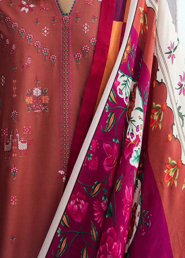 Jugnu by Hussain Rehar Embroidered Lawn Suit Unstitched 3 Piece HRR25JS D-07 Panjnad - Summer Collection