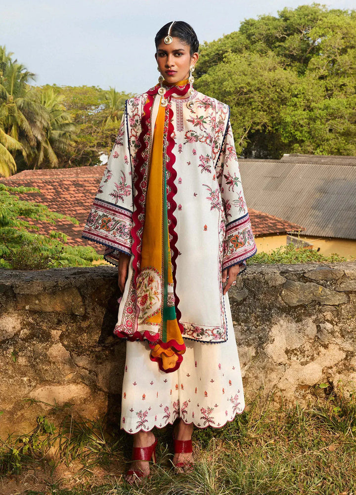 Jugnu by Hussain Rehar Embroidered Lawn Suit Unstitched 3 Piece HRR25JS D-09 Tibet - Summer Collection