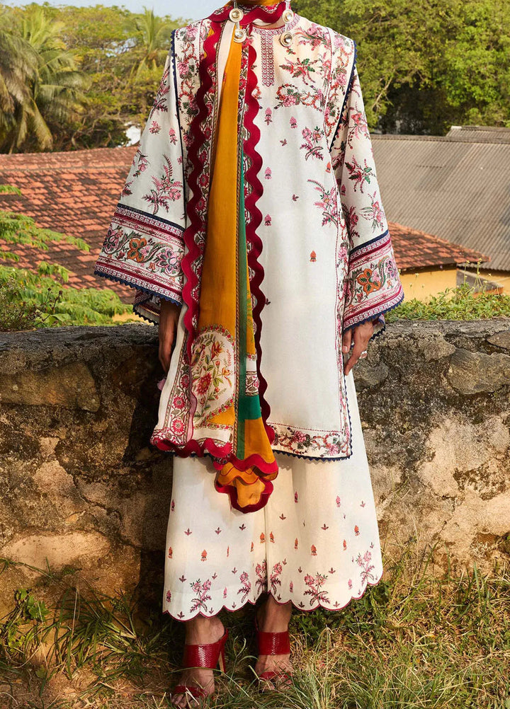 Jugnu by Hussain Rehar Embroidered Lawn Suit Unstitched 3 Piece HRR25JS D-09 Tibet - Summer Collection