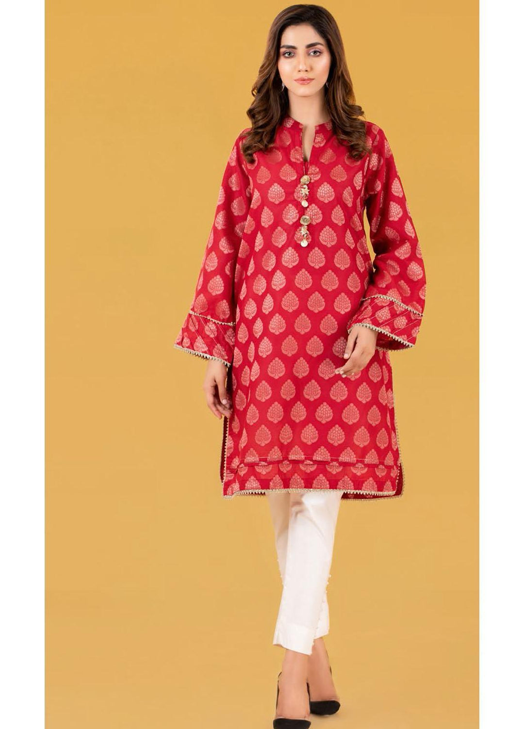 Gul Ahmed Luxury Pret Printed Jacquard Kurties GA21K WGK-JQS-DY-567