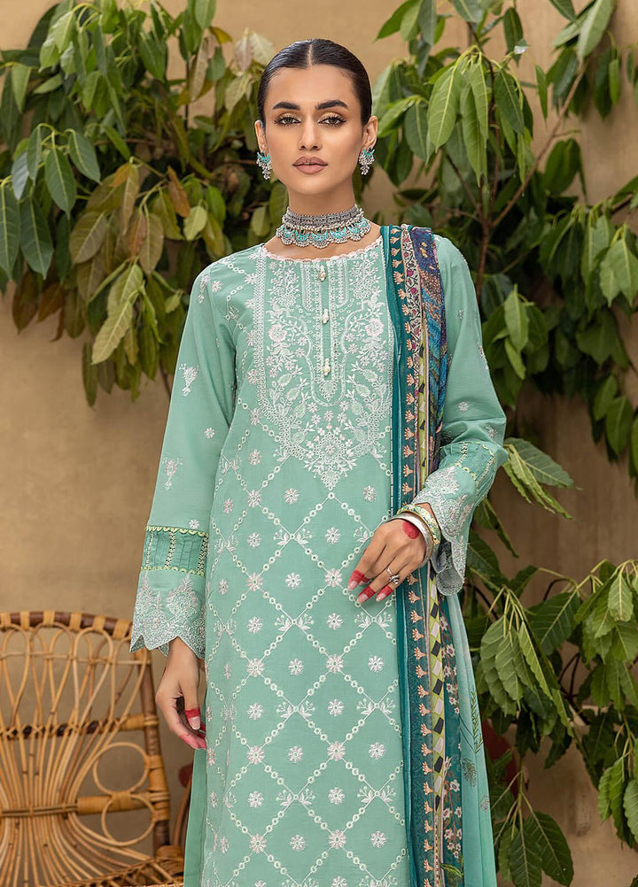 Kastoori By Awwal Embroidered Chikankari Lawn Suits Unstitched 3 Piece AW23K D-09 Saffron - Summer Collection