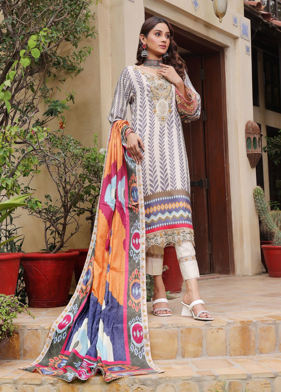 Al Harir Apparel Pret Eastern Chiffon 4 Piece Suit Gulzar Skin