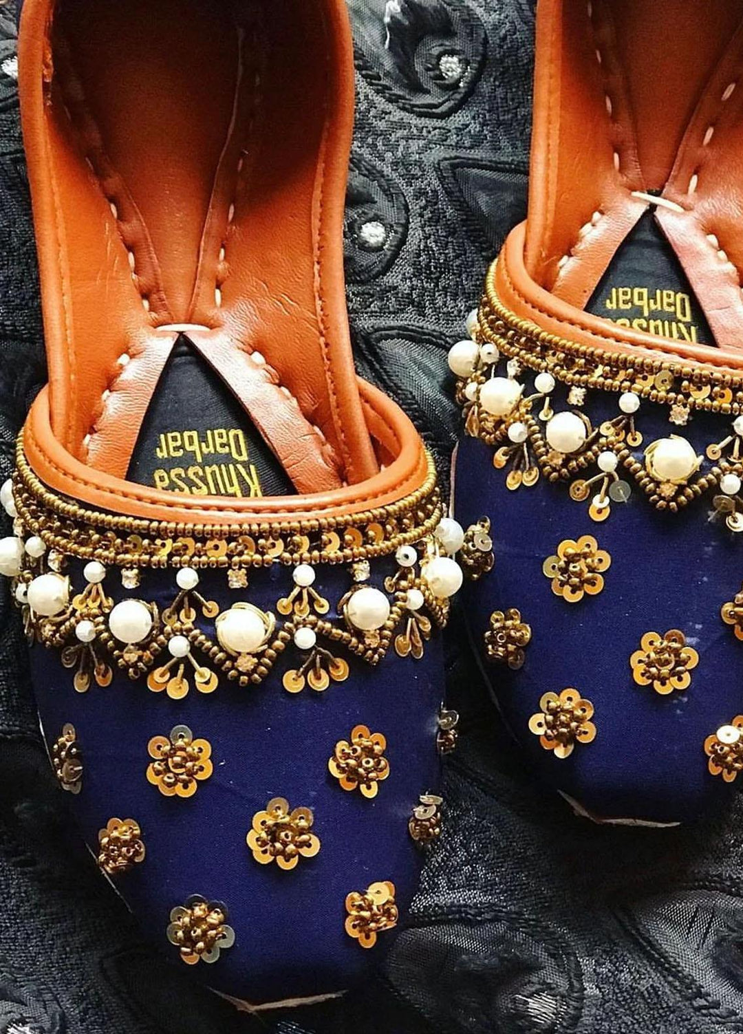 Khussa Darbar Festive Style Khussa Zeenat (Navy Blue)