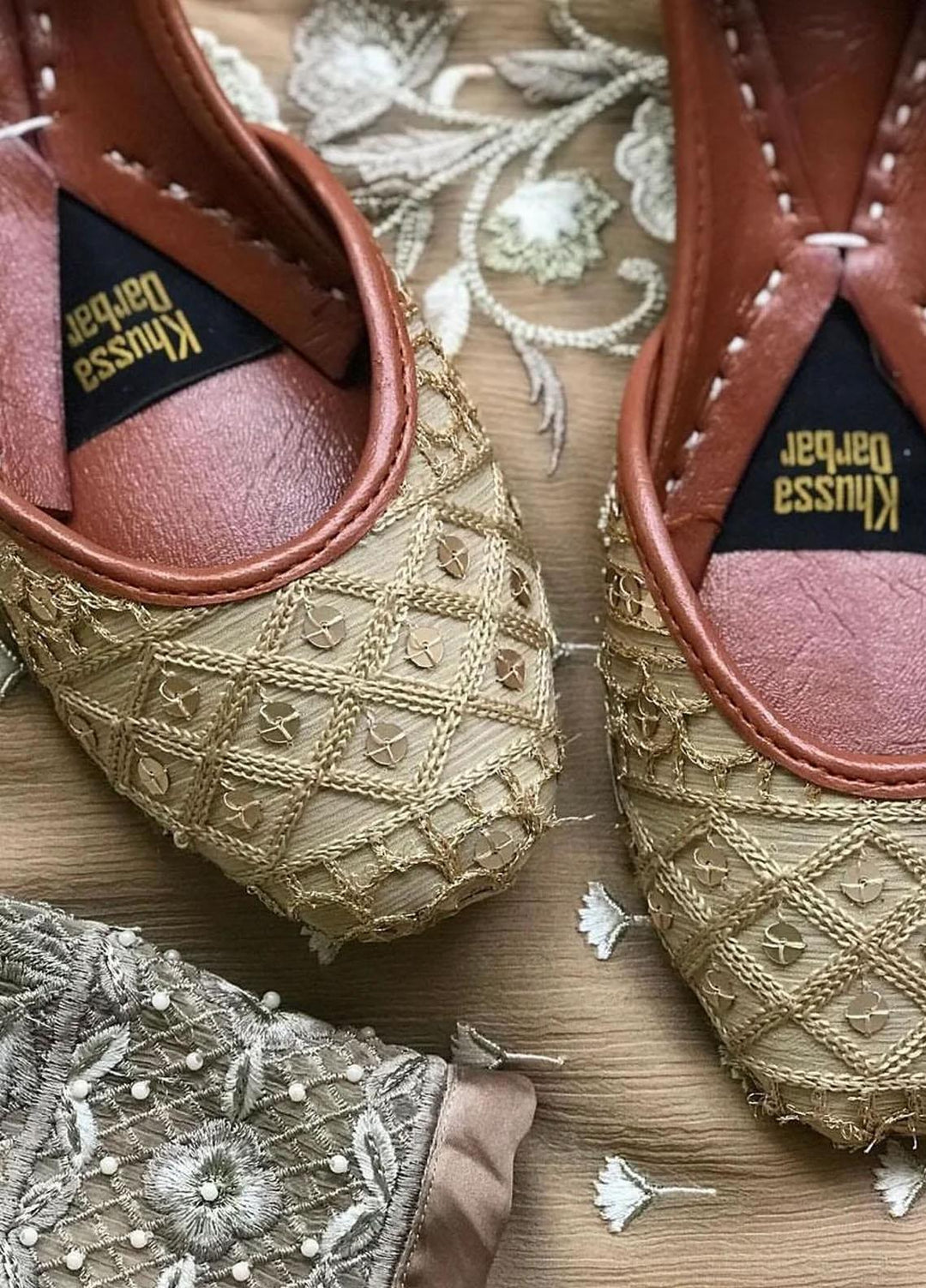 Khussa Darbar Festive Style Khussa Sitara (Dull Gold)