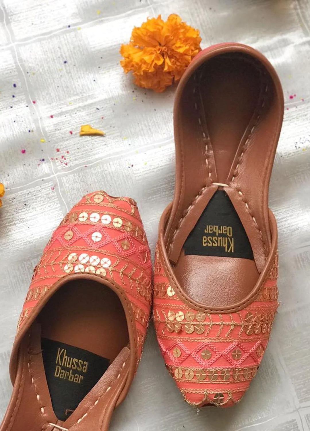 Khussa Darbar Festive Style Khussa Sitara (Rose Pink)