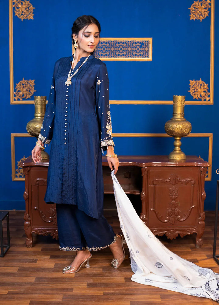 Khuwab by Kazma Pret Embroidered Raw Silk 3 Piece Suit Kairos