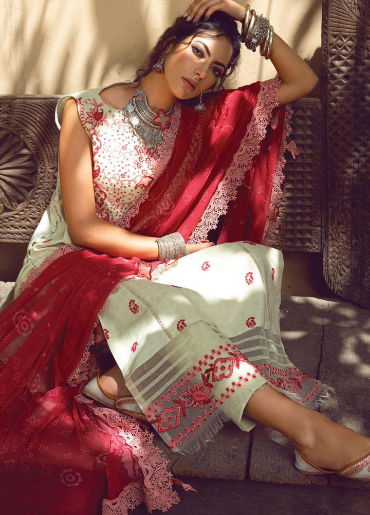 Kinaar by Shiza Hassan Embroidered Lawn Suits Unstitched 3 Piece SH21KN AVEEN - Luxury Collection