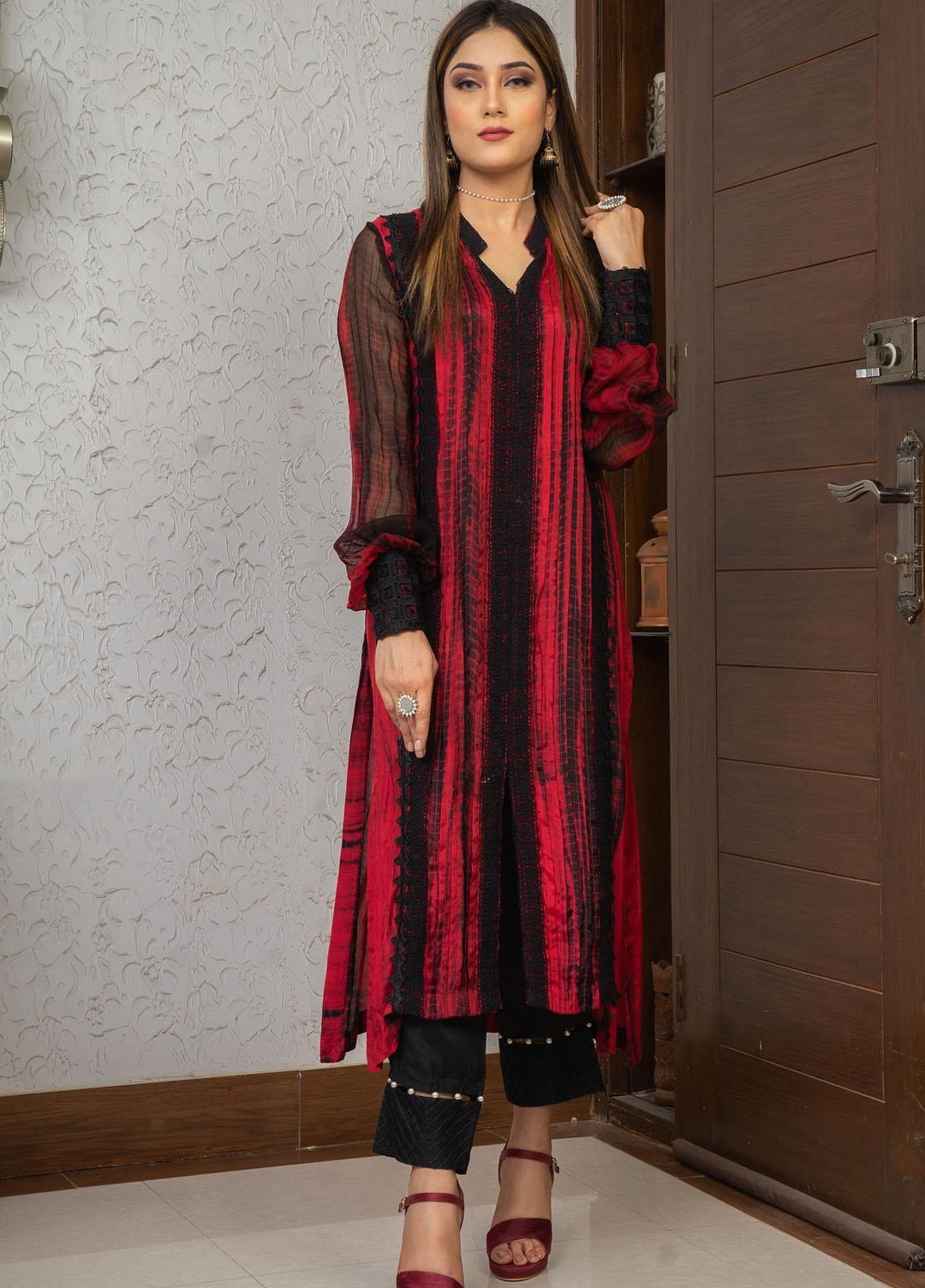 Knot Luxury Pret Cotton Silk 3 Piece K1005 Fuchsia