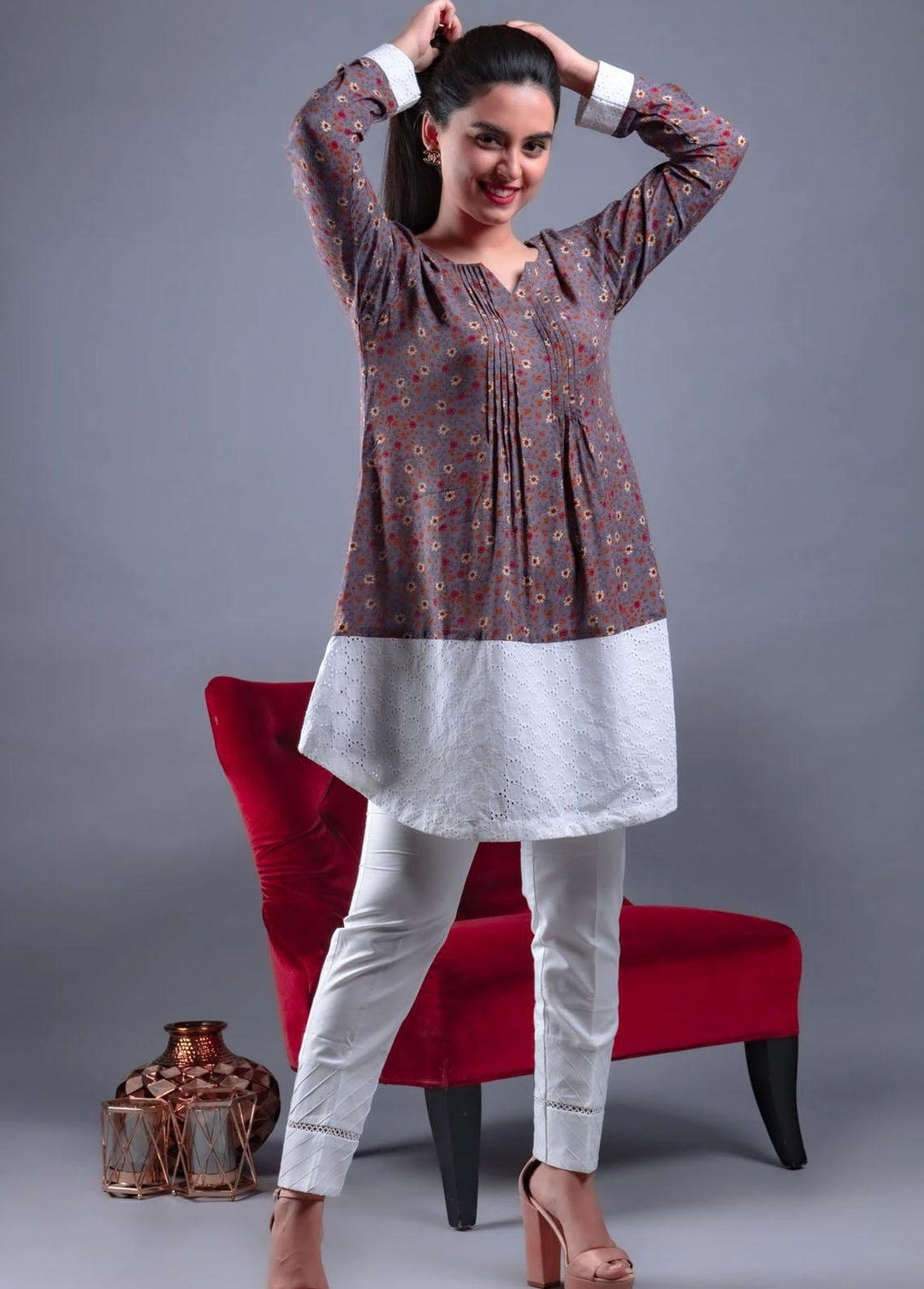 Kotie Pret Casual Chikankari Shirt KO21K KT08 MOCHA
