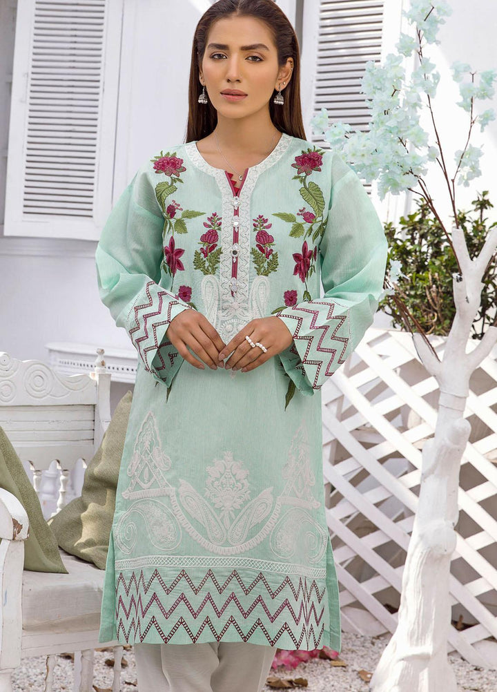 Kross Kulture Luxury Pret Embroidered Cotton Shirt KX-21262 Sea Green